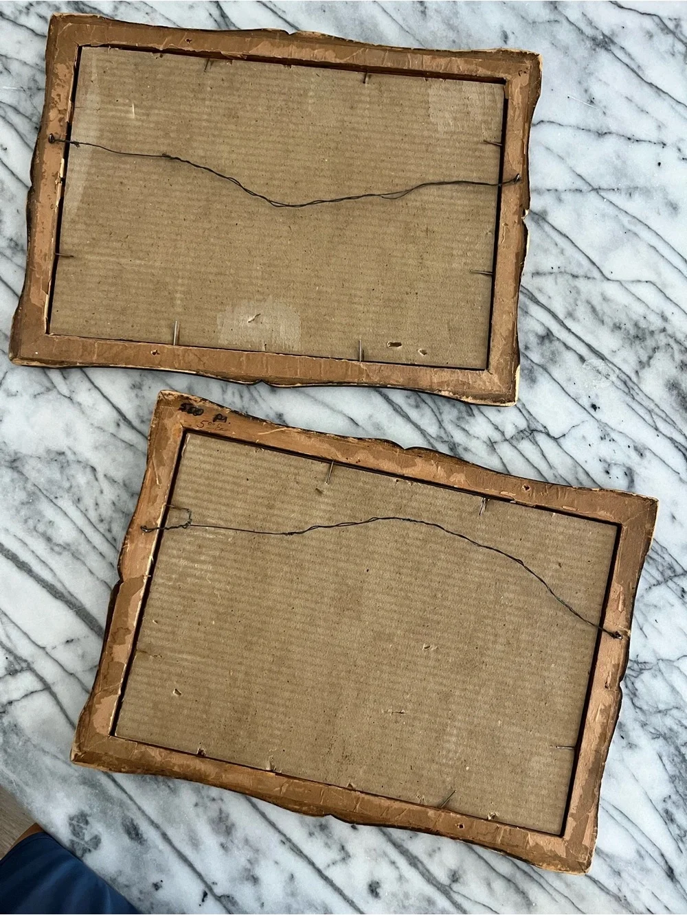 Set of Vintage Framed French Nude Art Prints in Brown Frames